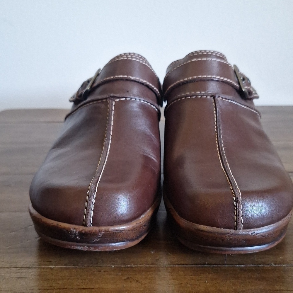 Vintage Nickels Brown Leather Clogs Mules Comfort Shoes Size 8.5 - Picture 6 of 11